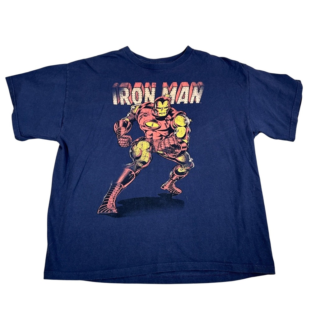 Marvel Iron Man Graphic T Shirt Navy Blue XL Delta Pro Weight‎